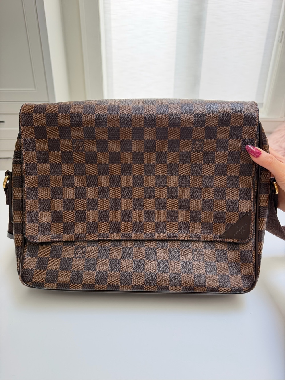 Authentic LV Brown Check Messenger Bag - Men